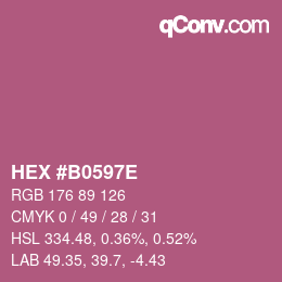Color code: HEX #B0597E | qconv.com