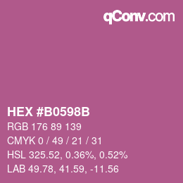 Color code: HEX #B0598B | qconv.com