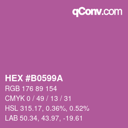 Color code: HEX #B0599A | qconv.com