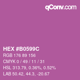Color code: HEX #B0599C | qconv.com