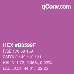 Color code: HEX #B0599F | qconv.com