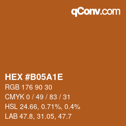 Color code: HEX #B05A1E | qconv.com