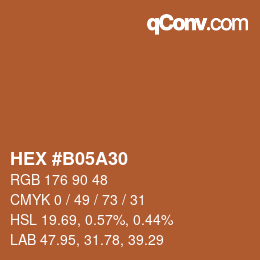 Código de color: HEX #B05A30 | qconv.com