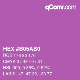 カラーコード: HEX #B05AB0 | qconv.com