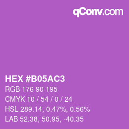 颜色代码: HEX #B05AC3 | qconv.com
