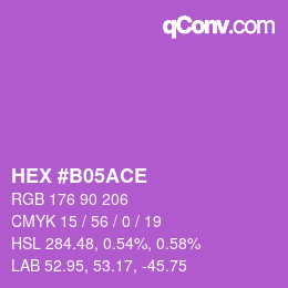 颜色代码: HEX #B05ACE | qconv.com