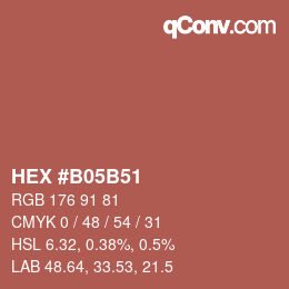 カラーコード: HEX #b05b51 | qconv.com