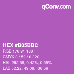 カラーコード: HEX #B05BBC | qconv.com