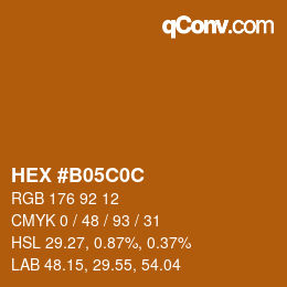 Color code: HEX #B05C0C | qconv.com