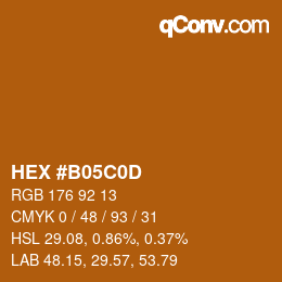 颜色代码: HEX #B05C0D | qconv.com