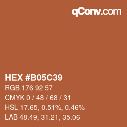 Color code: HEX #B05C39 | qconv.com