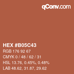 Color code: HEX #B05C43 | qconv.com