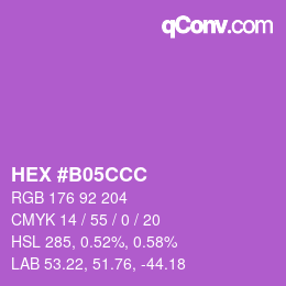 颜色代码: HEX #B05CCC | qconv.com