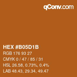 Color code: HEX #B05D1B | qconv.com