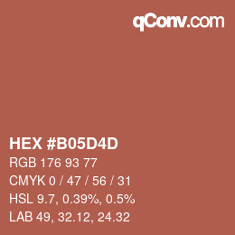 Color code: HEX #B05D4D | qconv.com