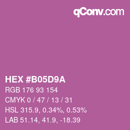 Farbcode: HEX #B05D9A | qconv.com