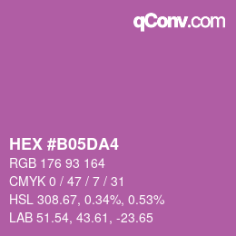 カラーコード: HEX #B05DA4 | qconv.com