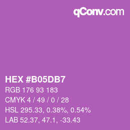 颜色代码: HEX #B05DB7 | qconv.com