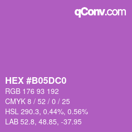 カラーコード: HEX #B05DC0 | qconv.com