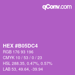 カラーコード: HEX #B05DC4 | qconv.com