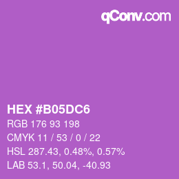 カラーコード: HEX #B05DC6 | qconv.com