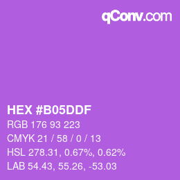 Color code: HEX #B05DDF | qconv.com