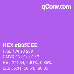 Color code: HEX #B05DEE | qconv.com