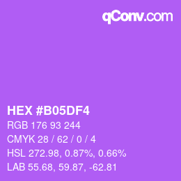 颜色代码: HEX #B05DF4 | qconv.com