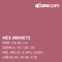 颜色代码: HEX #B05E72 | qconv.com