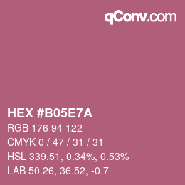 颜色代码: HEX #B05E7A | qconv.com