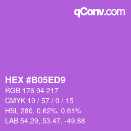 颜色代码: HEX #B05ED9 | qconv.com