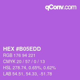 颜色代码: HEX #B05EDD | qconv.com
