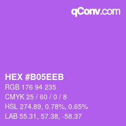 カラーコード: HEX #B05EEB | qconv.com