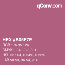 Color code: HEX #B05F7E | qconv.com