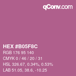 Color code: HEX #B05F8C | qconv.com