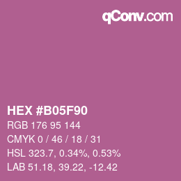 Color code: HEX #B05F90 | qconv.com