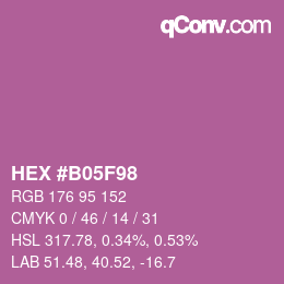 カラーコード: HEX #B05F98 | qconv.com