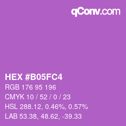 颜色代码: HEX #B05FC4 | qconv.com