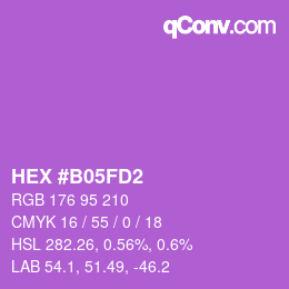 カラーコード: HEX #B05FD2 | qconv.com