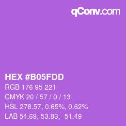 颜色代码: HEX #B05FDD | qconv.com