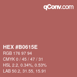 Color code: HEX #B0615E | qconv.com