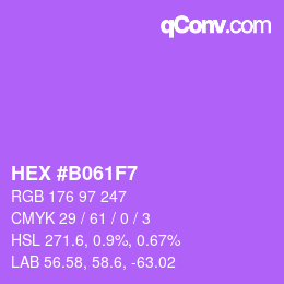 カラーコード: HEX #B061F7 | qconv.com