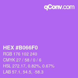 Color code: HEX #B066F0 | qconv.com
