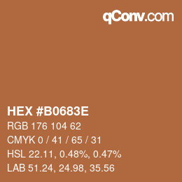 Color code: HEX #B0683E | qconv.com