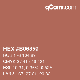 颜色代码: HEX #B06859 | qconv.com