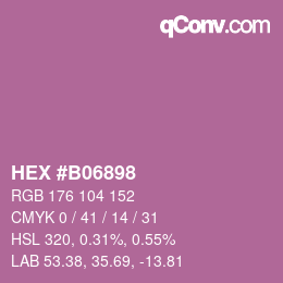 颜色代码: HEX #B06898 | qconv.com