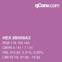カラーコード: HEX #B068A3 | qconv.com