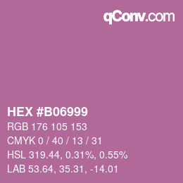 カラーコード: HEX #B06999 | qconv.com
