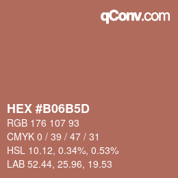 Color code: HEX #B06B5D | qconv.com