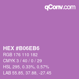 カラーコード: HEX #B06EB6 | qconv.com